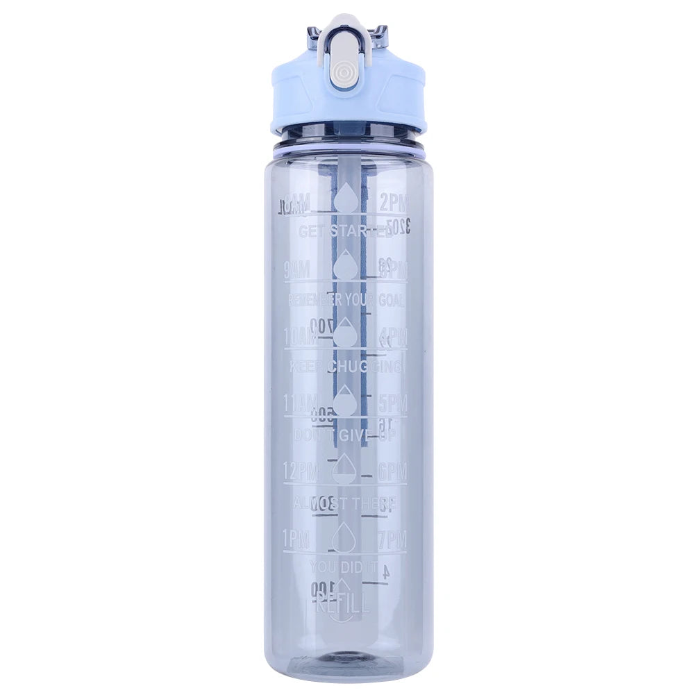 Gourde Sport 800ml avec Paille & Anse – Étanche & Motivante | Fitness, Running, Outdoor
